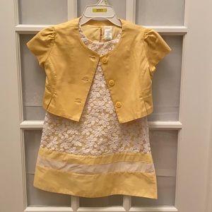 Gymboree size 7 yellow & white dress with blazer
